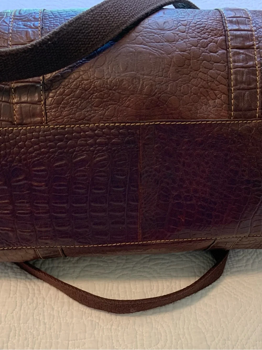 Jack George’s Hornback Croco Satchel Handbag Genuine Buffalo Leather